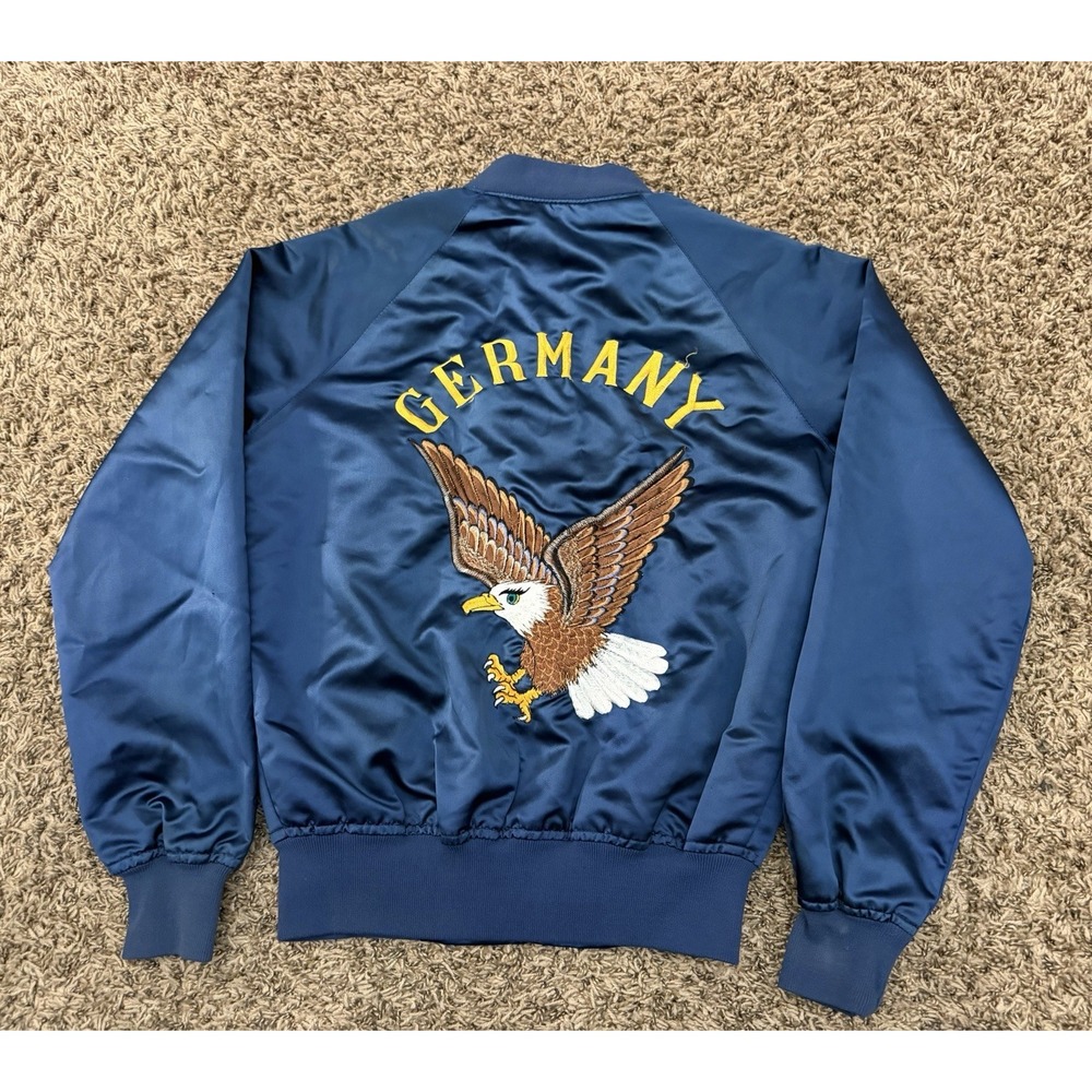 Rare Vintage 1980's Germany Army Military Satin Souvenir Jacket Size Medium